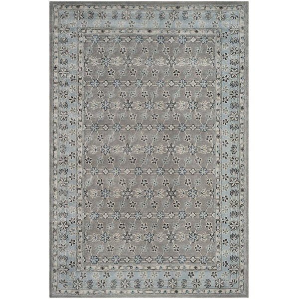 Bella Hand Tufted Medium Rectangle Area RugSilver & Light Blue 6 x 9 ft., Safavieh, Mfr#: BEL932A-6